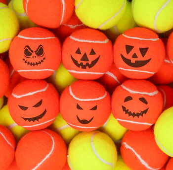 Six Spooky Pumpkin Halloween Tennis Balls, 4 of 7