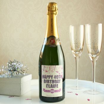 Personalised 40th Birthday Champagne, 2 of 5