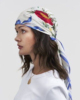 Agnes Tales Square Silk Blend Scarf, 3 of 5