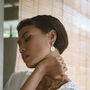 Celestial Moon Pendant Statement Hoops, thumbnail 5 of 5