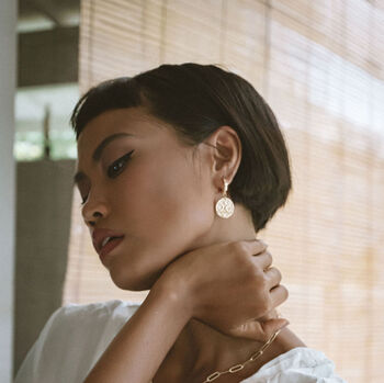 Celestial Moon Pendant Statement Hoops, 5 of 5