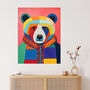 Bright Bold Bear Fun Multicoloured Wall Art Print, thumbnail 1 of 6