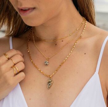 Dalmatian Jasper Geometric Charm Necklace, 4 of 4