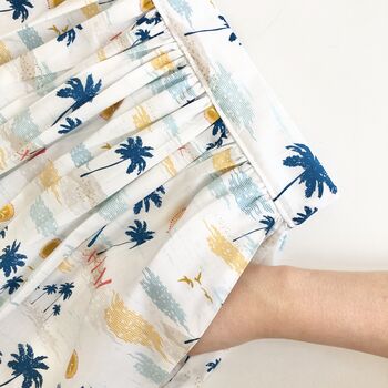 Palm Tree Printed Cotton Midi Skirt, 4 of 7