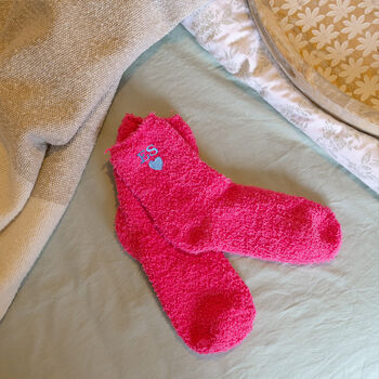 Personalised Embroidered Bright Fluffy Socks, 4 of 7
