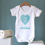 Personalised Heart Baby Vest, thumbnail 2 of 11