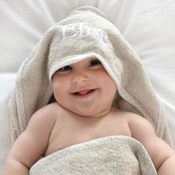 Personalised Baby Towel And Unisex Baby Bears Gift Set, 3 of 7