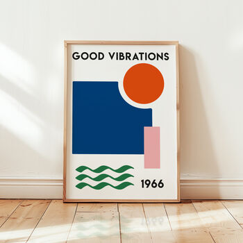 Good Vibrations Retro Abstract Art Print, 2 of 3