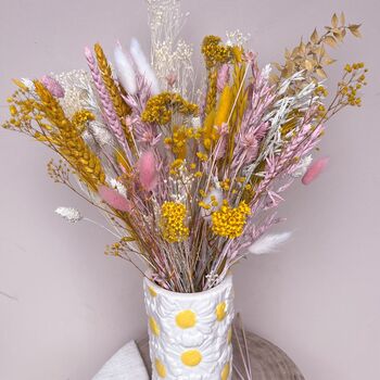 Pastel Yellow And Pink Dried Flower Arrangement, 3 of 3