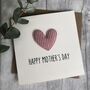 Happy Mother's Day Padded Corduroy Heart Card, thumbnail 1 of 3