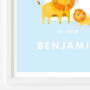 Personalised Name Print Lion And Cub Safari Animals, thumbnail 2 of 10