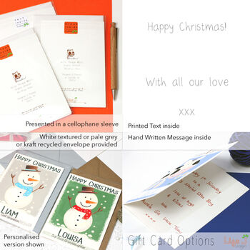 'Let It Snow' Snowman Christmas Card, 6 of 6