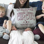 Circus Style Personalised Family Cushion, thumbnail 1 of 2