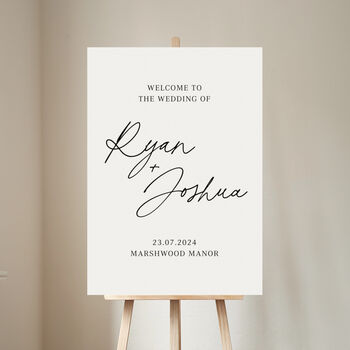 Autograph Personalised Wedding Welcome Sign, 2 of 4