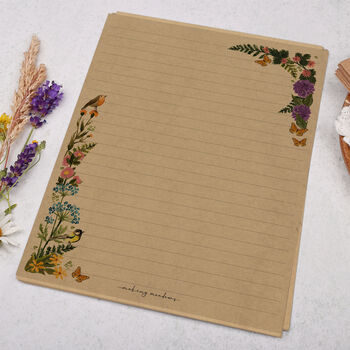 A5 Kraft Letter Writing Paper With Meadow Flowers, 3 of 4