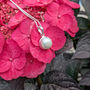 Stone Set White Freshwater Pearl Pendant On Sterling Silver Chain, thumbnail 4 of 6