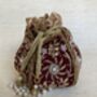 Maroon Handcrafted Velvet Potli Bag/Wrist Bag, thumbnail 1 of 6