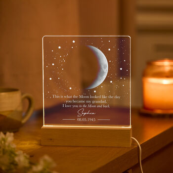Personalised Grandad Moon Acrylic LED Lamp, 3 of 4