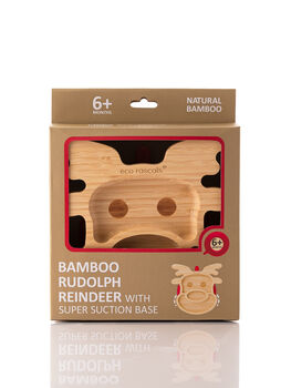 Bamboo Rudolph Reindeer Christmas Plate, 2 of 6