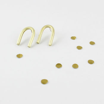 Gold Union Stud Earrings With Love Note, 3 of 7