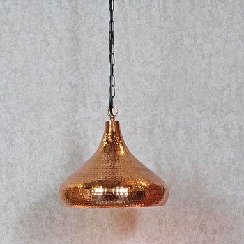 Copper Hammered Pendant Light By G Decor Notonthehighstreet Com   Normal Copper Hammered Pendant Light 