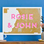 Personalised Risograph Couples Map Print, thumbnail 11 of 12