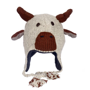 Reindeer Hand Knitted Woollen Animal Hat, 4 of 7