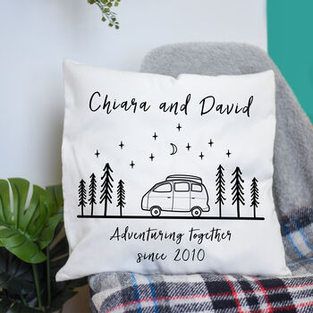 Camper Van Adventuring Together Cushion Cover, 5 of 5