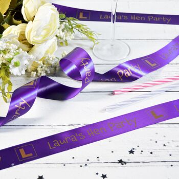 Hen Party 38mm Personalised Printed Ribbon, 3 of 7