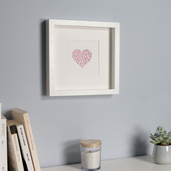 Handprinted Letterpress Love Heart Art Print, 3 of 5