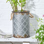 Set Of Three Quilted Effect Metal Bucket Planters, thumbnail 3 of 7