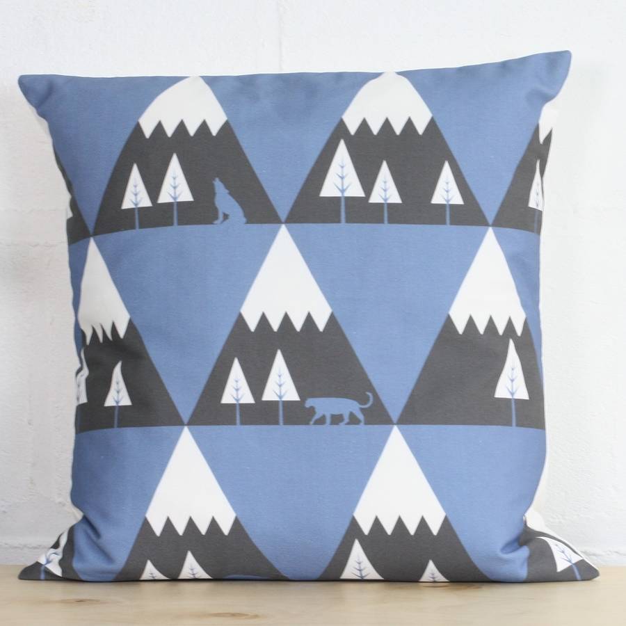 mountain range cushion cover by jollysmith