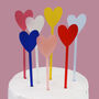 Multi Coloured Heart Shaped Cake Topper Set, thumbnail 6 of 7