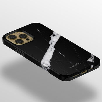 Minimal Black Marble Tough Case For iPhone, 2 of 4