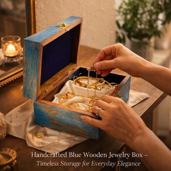 Blue Tree Of Life Engraved Wooden Keepsake Box, 10 of 12