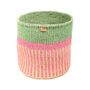 Hoja: Pastel Stripe Woven Storage Basket, thumbnail 4 of 9