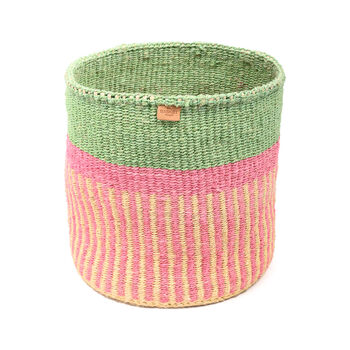 Hoja: Pastel Stripe Woven Storage Basket, 4 of 9