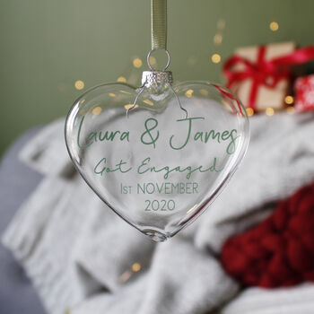 Happy Engagement Glass Bauble Gift, 10 of 11