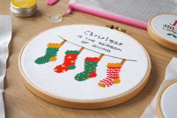 Christmas Stockings Cross Stitch Kit, 4 of 4