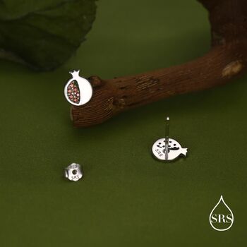 Seeds Of Joy Pomegranate Studs Earrings In Sterling Silver, 5 of 12