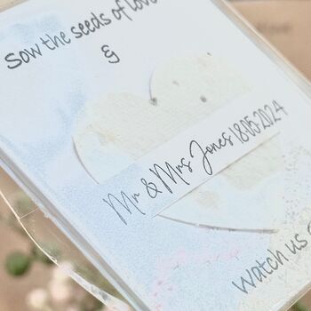 Personalised Seeded Heart Paper For Wedding Favour, 7 of 10