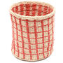 Sahihi: Red Check Woven Storage Basket, thumbnail 4 of 8