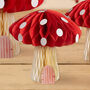 Red And White Honeycomb Mushroom Decorations Fairy Party, thumbnail 3 of 5