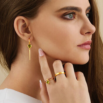 Red Garnet Gemstone Heart Drop Hoop Earrings, 6 of 7