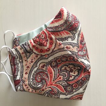 Upcycled Patterned Mulberry Silk Face Mask, 3 of 9