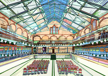 Victoria Baths, Manchester Illustration Art Print, 2 of 3