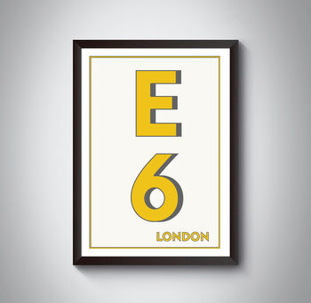 E6 Barking London Typography Postcode Print, 3 of 10