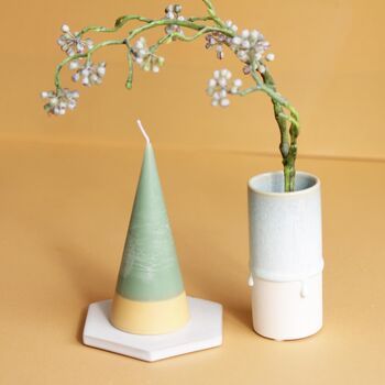 Colour Blocked Cone Pillar Candle, 4 of 7