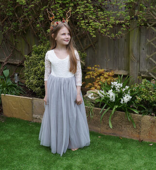 Mary Jane In Grey Flower Girl ~ Lilly + Bo Collection, 2 of 9
