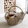 Rattan Log Basket With Handle, thumbnail 1 of 3